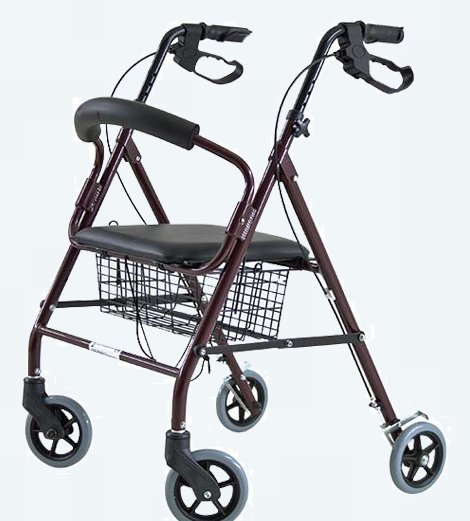 Déambulateur avec roues freins et siège
